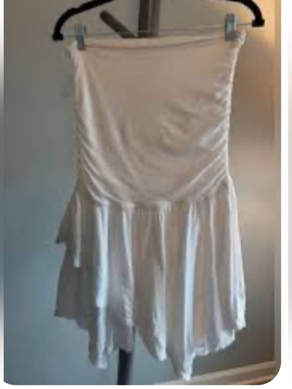 aerie White Strapless High-Low Sundress